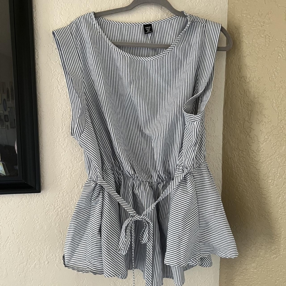 Black and White Striped Blouse